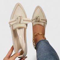 Felicia | Orthopädische Spitz Zulaufende Knoten Loafer – Beige