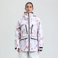 Unisex-Skijacke für Wintersport | funktionale Ausführung – Weiß mit Rosa