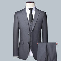 Herren Formell Elegant Hochzeitsgast Anzug Set | Dreiteiliges Set – Grau