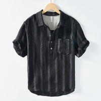 Yoda | Herren Vintage-Leinenhemd – Schwarz