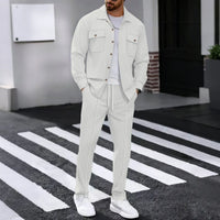 Dominus Elite™ Set mit Moderner Jacke und Slim-Fit-Hose – Weiß
