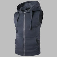Weste für Herren - Leichte Sommer-Strickjacke mit Kapuze – Dunkelgrau