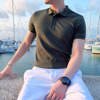 Alexander | Spitzer Kragen Slim-Fit Poloshirt – Armygrün