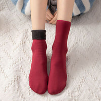CozyFeet Socken - Winter-Samt-Socken – 8x Rot