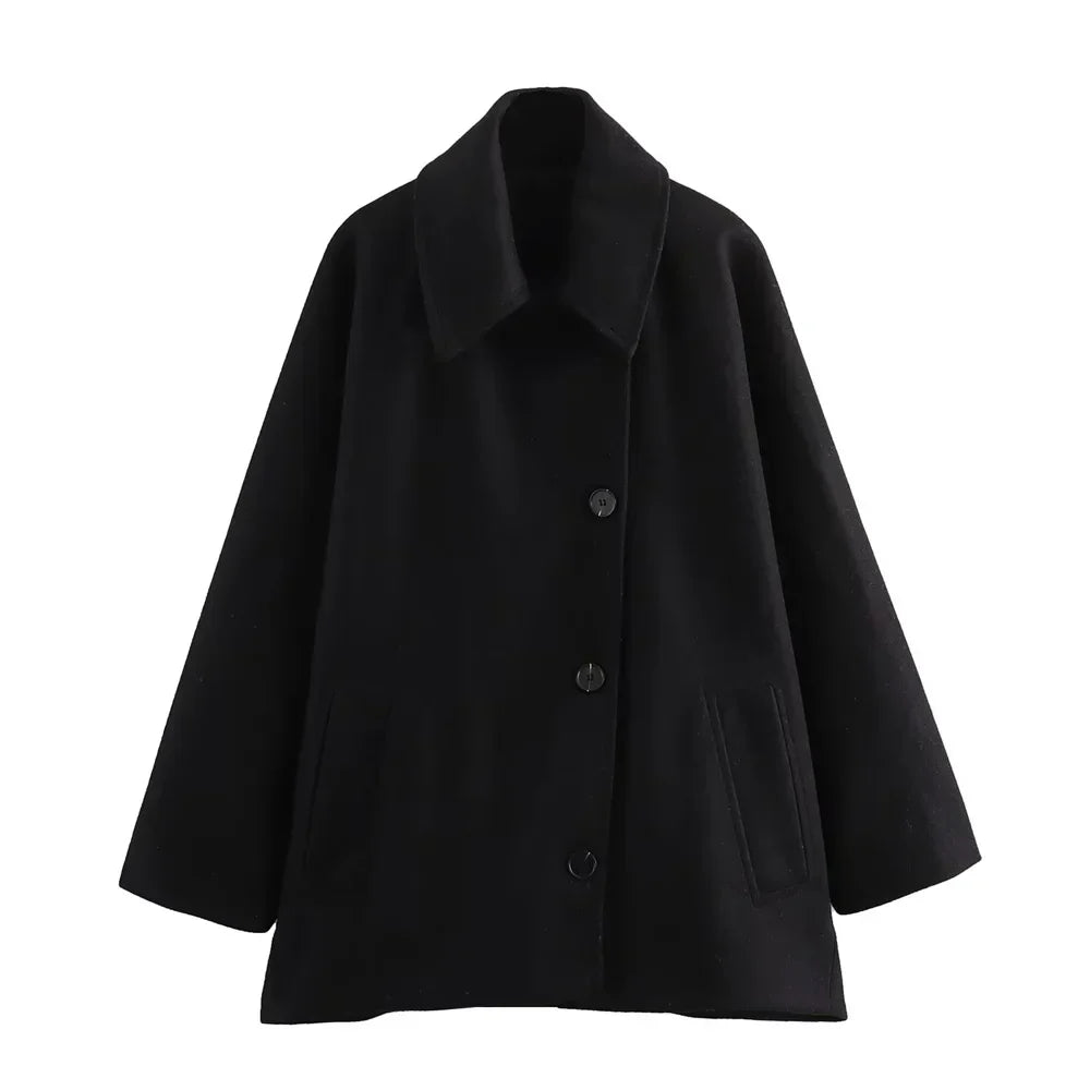 Wivose | Oversize modische dicke und warme Damenjacke aus Kaschmirwolle