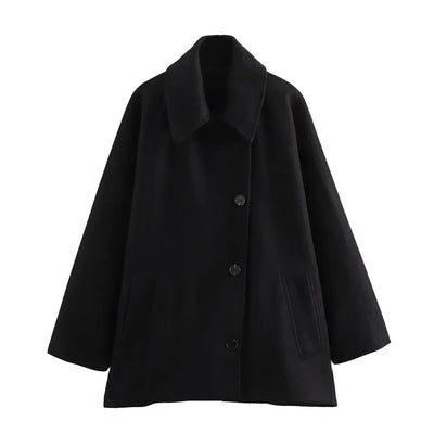 Wivose | Oversize modische dicke und warme Damenjacke aus Kaschmirwolle