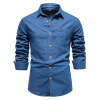 Hunter | Knopfleiste Classic-Fit Hemd – Blau