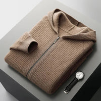 Yonel - Luxuriöser Kaschmir Kapuzenpullover – Camel