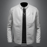 Lederjacke für Herren - Leichte Sommerjacke aus Kunstleder – Weiß