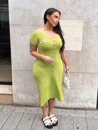 Stylische und Elastische Sommerkleid für Jeden Anlass – Hellgrün