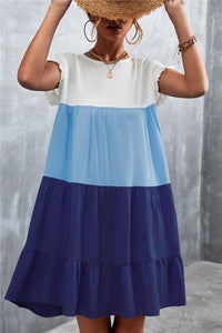 Ivy | Sommerliches buntes Kleid für Damen – Dunkelblau
