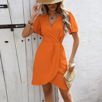 Dani | Kurzärmeliges Minikleid – Orange