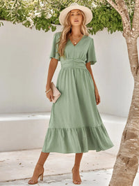 Angelou | Elegantes langes Kleid für Damen – Grün