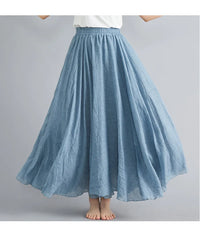 Heidi-Mode | Maxi Rock für Damen Luftig & Modisch – Niagara Blau