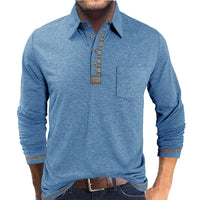 Bellford™ Langarm-Poloshirt Mit Raffiniertem Finish – Hellblau