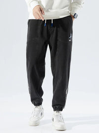 Robert | Elastischer Bund Kordelzug Jeans – Schwarz