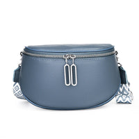 Indie | Finsläpierte PU Leder-Shoulderbag – Blau