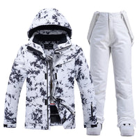 Damen Skianzug | Zweiteiliges Winterset für Outdoor-Einsatz – Schwarz / Weiß