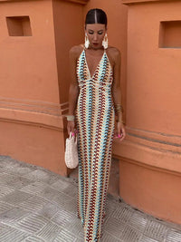 Priscilla | Neckholder-Maxikleid - Fließend & schick – Mehrfarbig