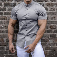 Detroit™ Slim Fit Hemd mit Körpernahem Sitz – Hellgrau