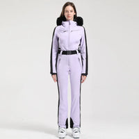 Einteiliger Skianzug für Damen | Wintersportbekleidung – Hellviolett