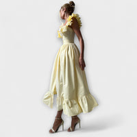 Lia - Ruffled Shirt Dress – Gelb