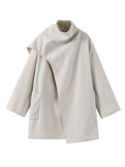 Lehmann Modehaus | Bequem Damen-Asymmetrischer Wollmantel