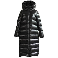 Damen Modische Daunen Jacke | Lang – Schwarz