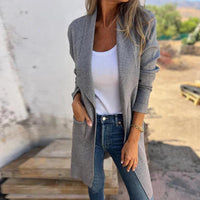 Strickjacke für Damen - Leichte Sommerjacke mit Taschen – Grau