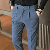 AUGUST - ELEGANTE HOSE AUS CORDSTOFF – Blau