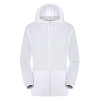 Unisex Wasserdichter Trenchcoat | Mit Kapuze – Weiß