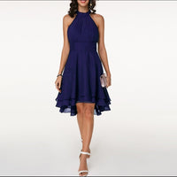 Damen Halter Mini Hochzeitsgast Kleid – Marine