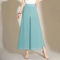 Riviera Eleganz™ Weite Hose mit Überwurf – Seeblau