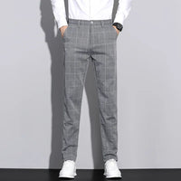 Herren-Hose mit linienmuster | strukturierter stil – Hellgrau
