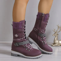 WinterHafen™ Wasserdichte Stiefel mit Weichem Fleecefutter und Rutschfester Sohle / Gemacht für die Kälte, Gedacht für Dich! – Lila