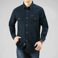 Hemd für Herren - Sommerliches Outdoor Overshirt mit Brusttaschen – Dunkelblau