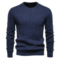 Falkner | Strickmodern Herrenpullover – Dunkelblau