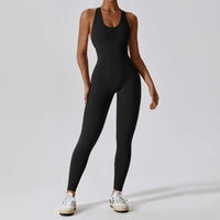 Miranda | Yoga Jumpsuit Mit Offenem Rücken – Premium-Schwarz