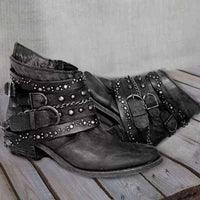 Damen Stiefeletten Cowboystiefel | Spitz – Schwarz