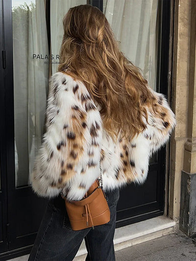 Fridda | Vintage Kunstfelljacke im Leopardenmuster