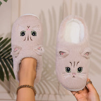 Kuschelige Damenpantoffel | Katzendesign – Khaki