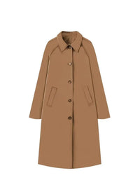 Farah | Langer Trenchcoat Mit Karofutter – Braun