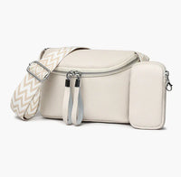 Nina | Finsläpad PU Leder-Umhängetasche – Beige