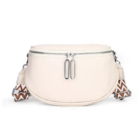 Indie | Finsläpierte PU Leder-Shoulderbag – Weiß