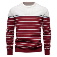 Mateusz - Gestreifter Pullover – Rot