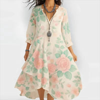 Shanae – Elegantes Midi Kleid Mit Blumenmuster – Blumen 6