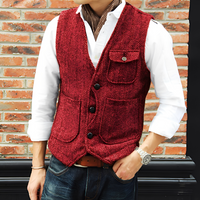 Matthew - Modischer Tweedmantel – Rot