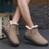 Dreikora | Wasserdichte, isolierte Damen-Schneestiefel mit Kunstfell-Futter – Sepia