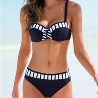 Bikini für Damen - Dot Polka Print Bademode für den Sommer 2024 – Schwarz