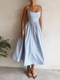 Jovie - Spaghettiträgerkleid – Blau